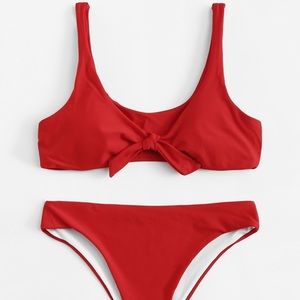 Red Front Knot Bikini